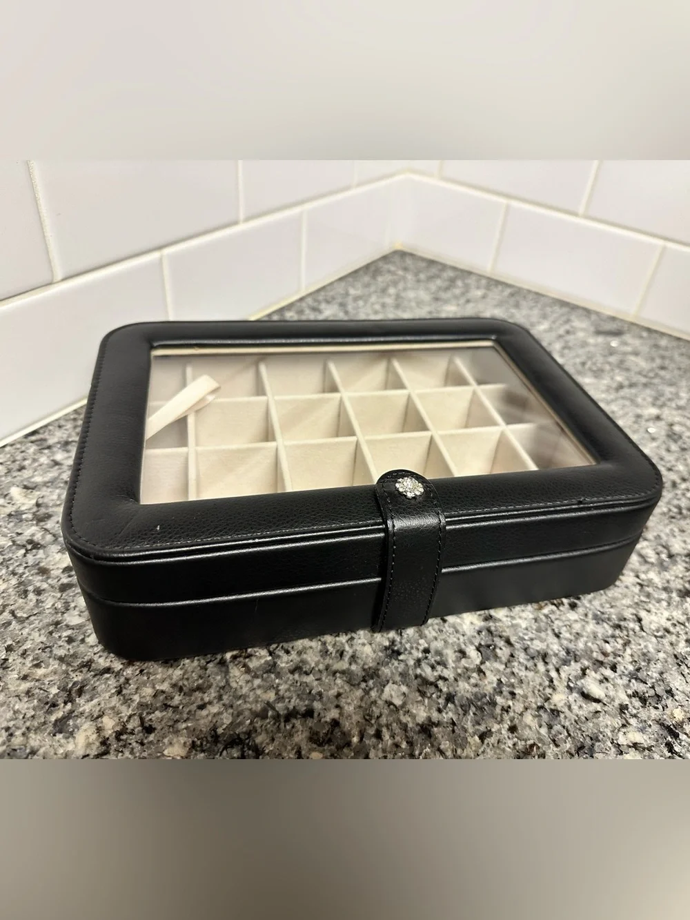 Mele & Co Black Leather Jewelry /Accessories / Watch Organizer Box